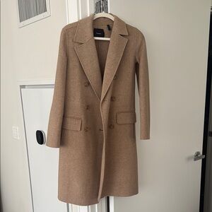 Theory Camel Double-Breasted Coat